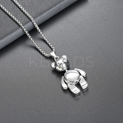 Alloy Bear Pendant Necklaces FS-WGADD22-02-1