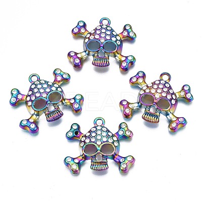 Rack Plating Rainbow Color Alloy Pendants PALLOY-N163-058A-1