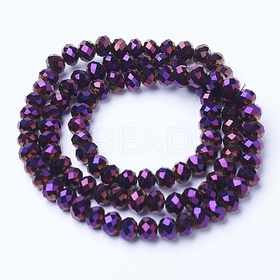 Electroplate Transparent Glass Beads Strands LS-EGLA-A034-T3mm-UA06-1