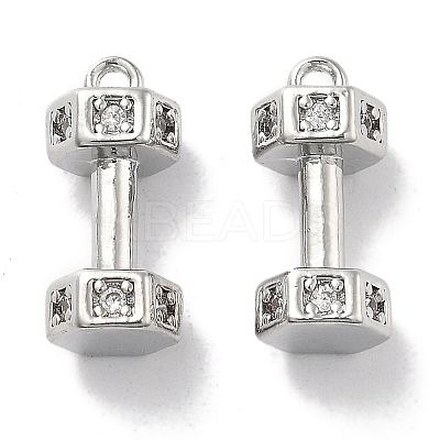 Brass Micro Pave Clear Cubic Zirconia Pendants KK-M102-46P-1