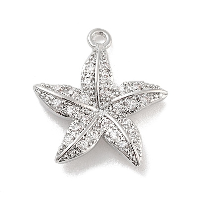 Brass Pave Clear Cubic Zirconia Pendants LS-KK-Z061-09P-01-1