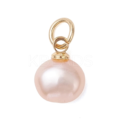 Natural Cultured Freshwater Pearl Two Sides Polished Charms PALLOY-JF04916-01-1