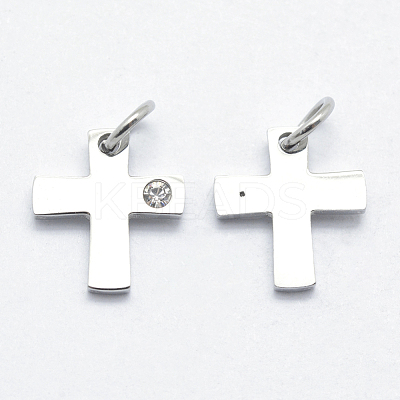 316 Surgical Stainless Steel Tiny Cross Charms STAS-K178-03P-1