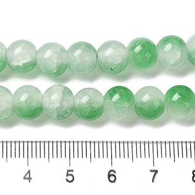 Crackle Baking Paint Imitation Jade Glass Beads Strands DGLA-T003-8mm-M-1