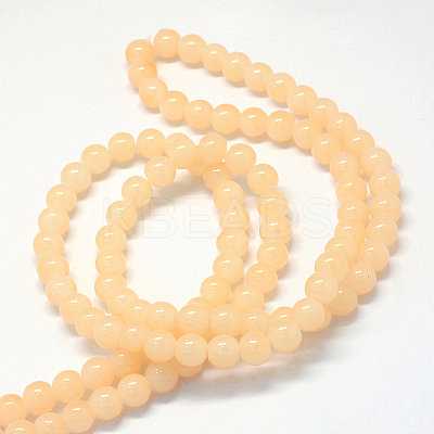 Baking Paint Imitation Jade Glass Round Bead Strands LS-DGLA-Q021-10mm-42-1