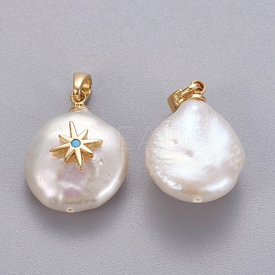 Natural Cultured Freshwater Pearl Pendants LS-KK-L187-07G-1