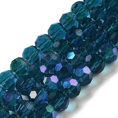 Electroplate Transparent Glass Beads Strands EGLA-A035-T6mm-L12-1