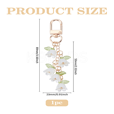 1Pc Resin Lily of the Valley Pendant Decorations KEYC-LP0001-24G-1