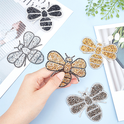 Glitter Hotfix Rhinestone Iron on Patches DIY-PH0003-06-1