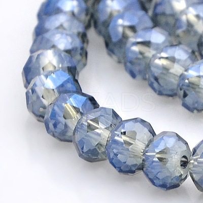 Full Rainbow Plated Faceted Rondelle Glass Beads Strands GLAA-A024D-FR03-1