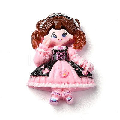 Cartoon Girls Opaque Resin Decoden Cabochons RESI-S392-01B-05-1
