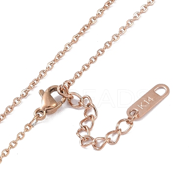 Ion Plating(IP) 304 Stainless Steel Cable Necklaces NJEW-G081-11RG-1