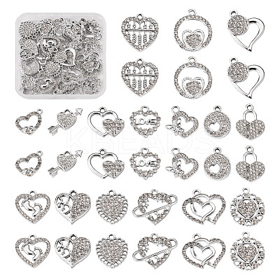 32PCS 16 Style Alloy Rhinestone Pendants ALRI-TA0001-16-1