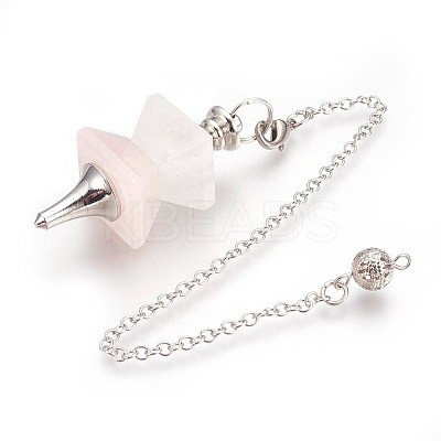 Natural Rose Quartz Dowsing Pendulums KK-F756-09L-1