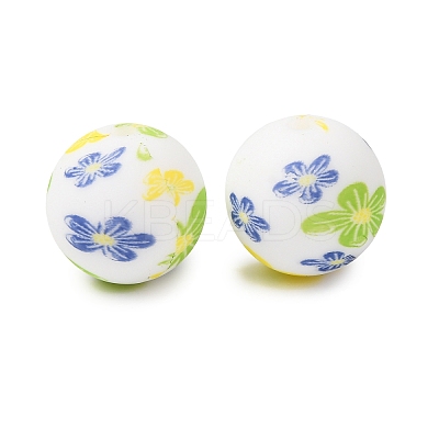 Food Grade Eco-Friendly Printed Silicone Beads SIL-A013-01A-25-1