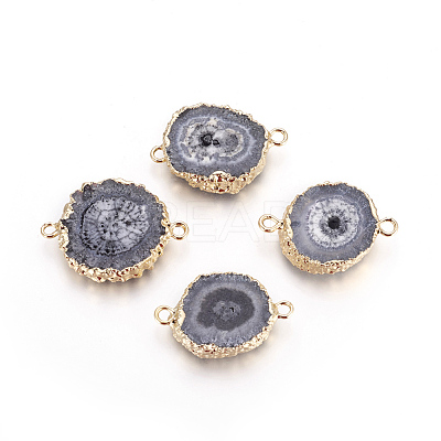 Natural Dyed Quartz Links connectors G-P399-A04-1