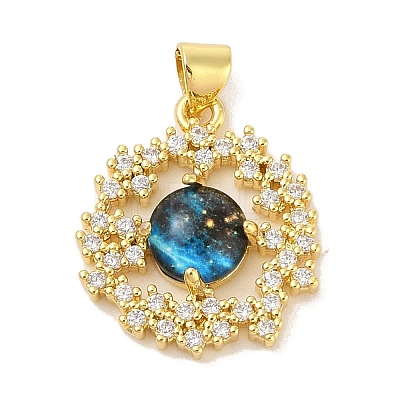 Rack Plating Brass Cubic Zirconia Enamel Pendants KK-S380-11G-1