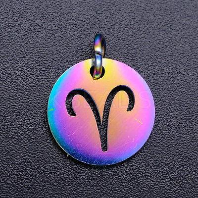 Rainbow Color Ion Plating(IP) 201 Stainless Steel Charms STAS-Q201-JN166-1-1