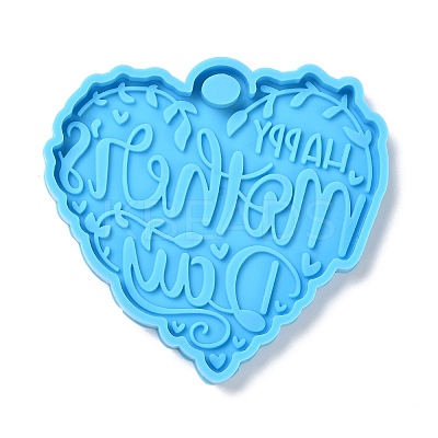 Mother's Day Theme DIY Pendant Silicone Molds DIY-P053-07-1