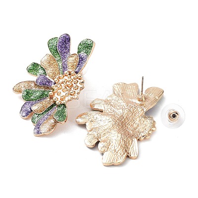 Carnival Theme Glitter Zinc Alloy Stud Earrings EJEW-D087-02KCG-1