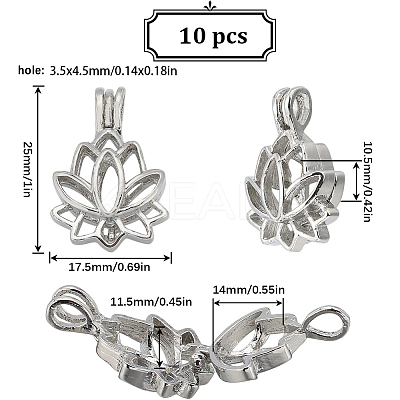 10Pcs Alloy Diffuser Locket Pendants FIND-SC0008-35-1
