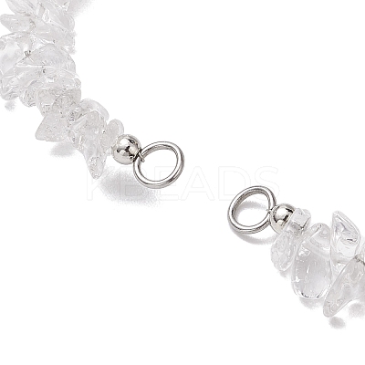Natural Quartz Crystal Chip Nylon Braided Beaded Bracelet Making AJEW-JB01296-09-1