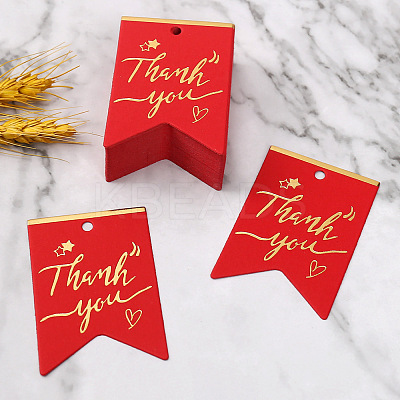 100Pcs Hot Stamping Thank You Paper Gift Tags CDIS-A007-01B-1