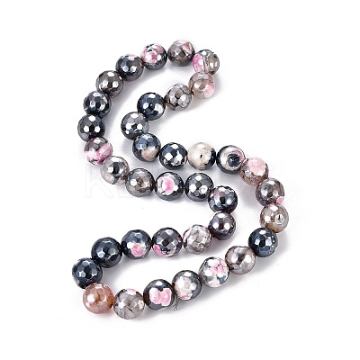 Electroplate Natural Fire Crackle Agate Beads Strands G-T131-55-13-1
