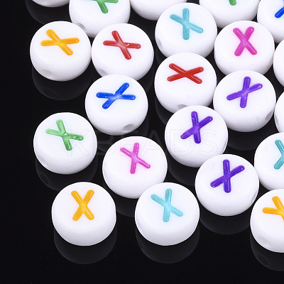 Initial Acrylic Beads X-OACR-E001-20X-1