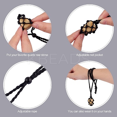 Braided Waxed Cotton Thread Cords Macrame Pouch Necklace Making AJEW-SW00022-15-1