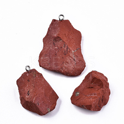 Natural Red Jasper Pendants G-N332-022-07-1