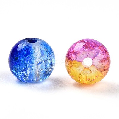 Baking Paint Transparent Crackle Glass Beads X1-DGLA-Q018-8mm-M01-1