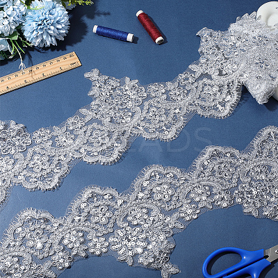 3 Yards Polyester Flower Lace Ribbon OCOR-GF0005-61-1