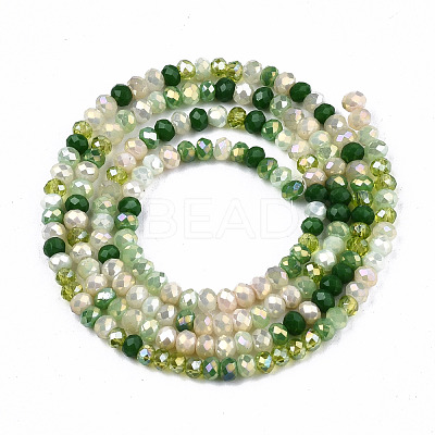 Electroplate Mixed Color Glass Beads Strands GLAA-T006-07-B02-1