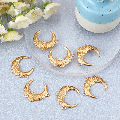 10Pcs Rack Plating 304 Stainless Steel Pendants STAS-BBC0001-29-1