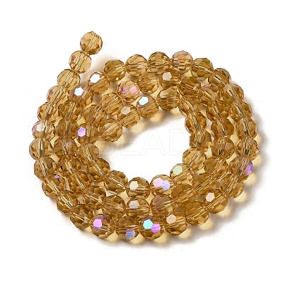 Electroplate Transparent Glass Beads Strands EGLA-A035-T8mm-L17-1