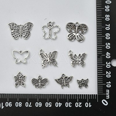 100Pcs 10 Styles Tibetan Style Alloy Pendants TIBEP-CJ0002-87-1