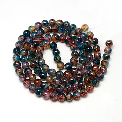 Baking Paint Glass Beads Strands DGLA-Q023-6mm-DB60-01-1
