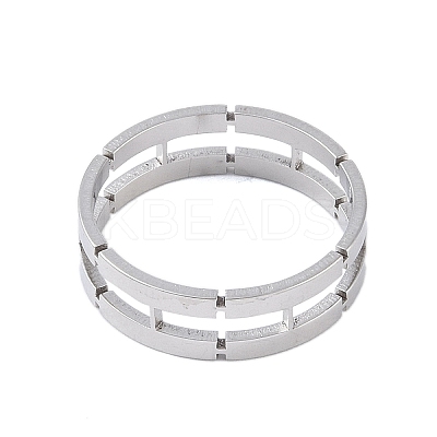 Non-Tarnish 304 Stainless Steel Chain Shape Finger Ring LS-RJEW-C084-01A-P-1