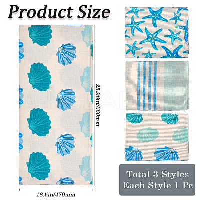 3Pcs 3 Styles Rectangle Linen Cleaning Cloth FIND-GF0007-75-1