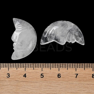 Natural Quartz Crystal Carved Healing Moon with Human Face Figurines G-B062-06F-1