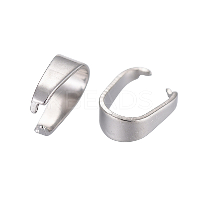 Tarnish Resistant 201 Stainless Steel Snap on Bails STAS-F117-16P-6x12-1