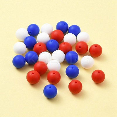 30Pcs 3 Colors Silicone Beads Round Rubber Bead 15MM Loose Spacer Beads for DIY Supplies Jewelry Keychain Making SIL-FS0001-01B-1