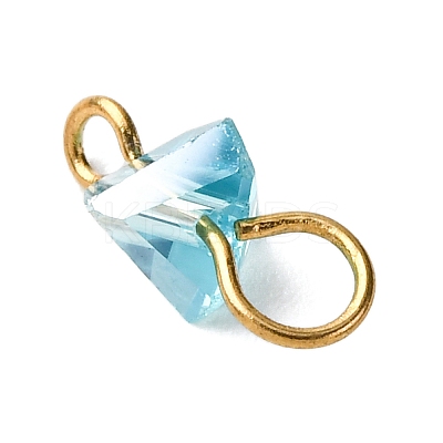 Electroplate Glass Triangle Links Connector Charms PALLOY-JF04411-1