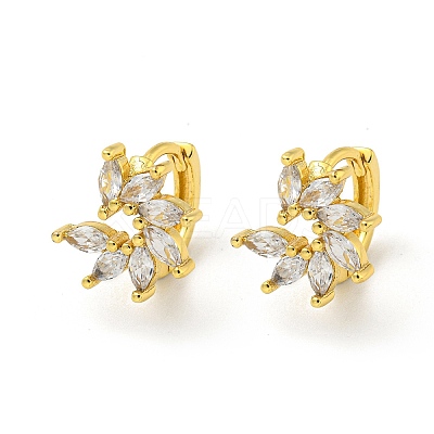 Brass Micro Pave Cubic Zirconia Hoop Earring EJEW-C088-17G-01-1