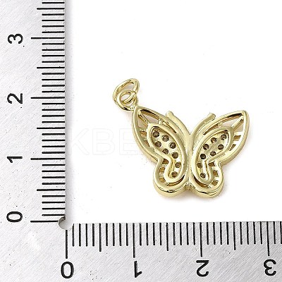 Brass Micro Pave Clear Cubic Zirconia Pendants KK-U005-01I-G-1
