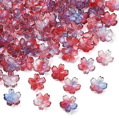 60G Baking Paint Transparent Glass Bead Caps DGLA-YW0001-63J-1