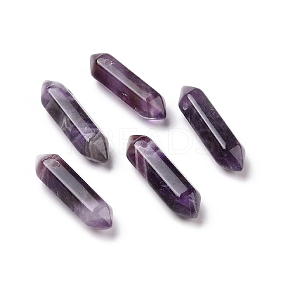 Natural Amethyst Double Terminal Pointed Pendants LS-G-C007-02B-08-1