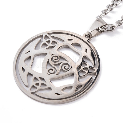 304 Stainless Steel Enamel Necklaces NJEW-Q338-08P-1