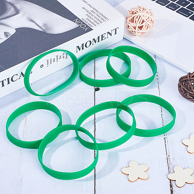 12Pcs Word Silicone Cord Bracelet Wristband BJEW-CN0001-05A-1